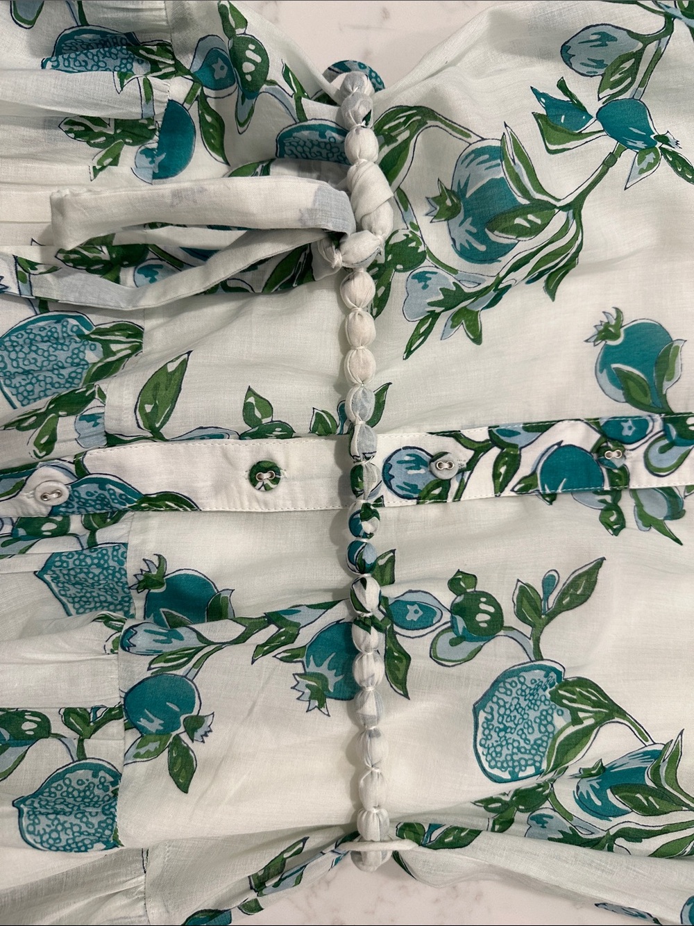 Hannah Cotton Voile Green Floral Maxi Dress - Picture 6 of 13
